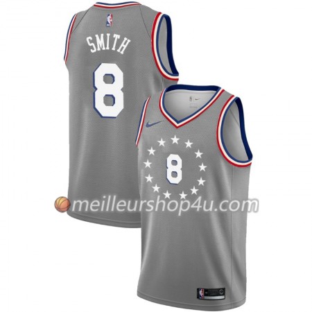 Maillot Basket Homme Philadelphia 76ers Zhaire Smith 8 2018-19 Nike City Edition Gris Swingman